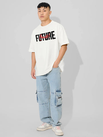 Oversized Drop Shoulder Black T-Shirt – Create  Future Cotton Terry Streetwear Tee for Men