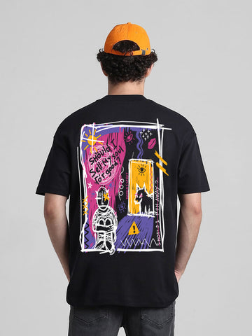 T_Hustler Sell My Soul Back Printed Oversized Cotton Terry T-Shirt – Half Sleeve Round Neck